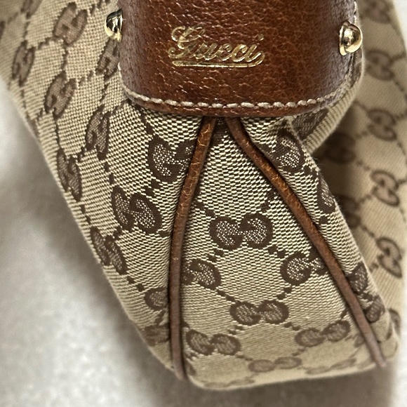Gucci GG Bamboo Canvas Leather Hobo  Bag  PREOWNED/USED - Picture 8 of 9